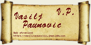 Vasilj Paunović vizit kartica